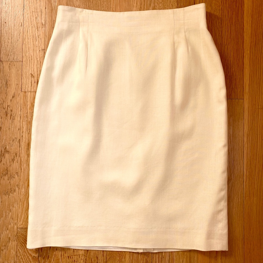 Jones New York cream linen skirt
